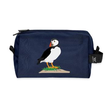 Puffin Print - Recycelte Kulturtasche - Navy - Vorne