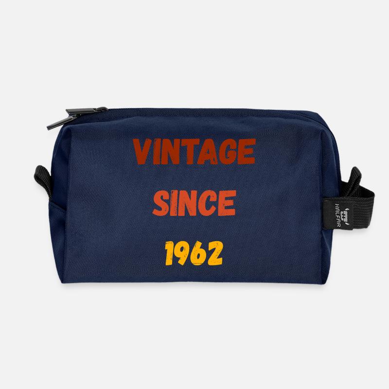 1962 Geburtstag - Vintage since 1962 - Recycelte Kulturtasche - Navy