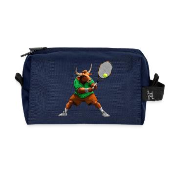 Stier Tennis - Recycelte Kulturtasche - Navy - Vorne