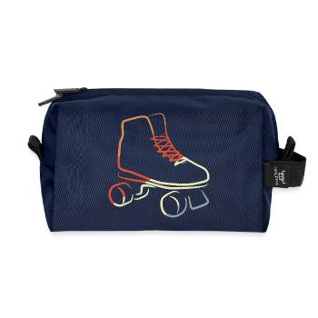 Retro Vintage Roller Skates - Recycelte Kulturtasche - Navy - Vorne