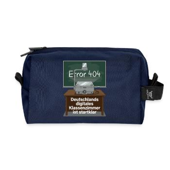 Germany's digital classroom is ready to go - Recycled Toiletry Zip Bag - navy - Front