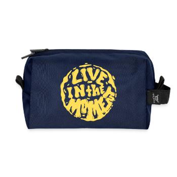 Live In The Moment - Recycled Toiletry Zip Bag - navy - Front
