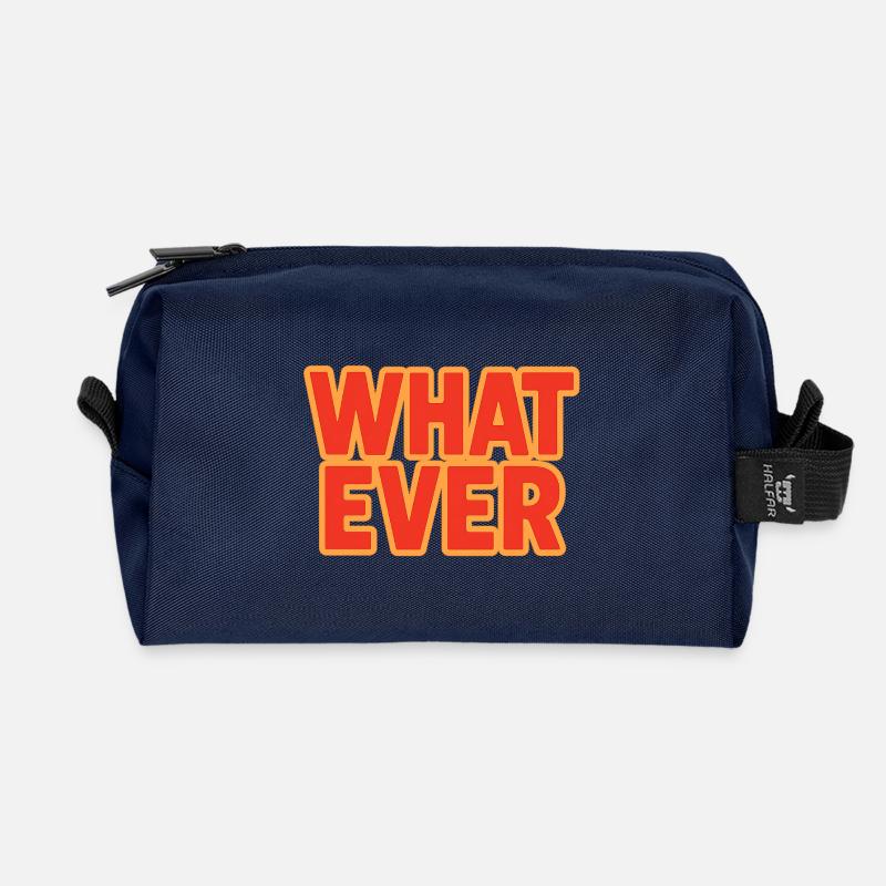 Was auch immer (lebendiger Farbverlaufstext im Retro-Stil der 70er) - Recycelte Kulturtasche - Navy