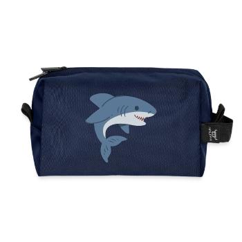 cute shark - Recycled Toiletry Zip Bag - navy - Front