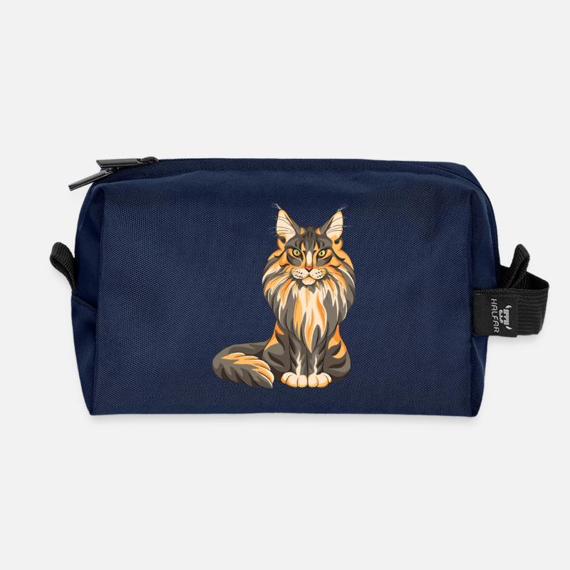 Maine Coon - Recycelte Kulturtasche - Navy