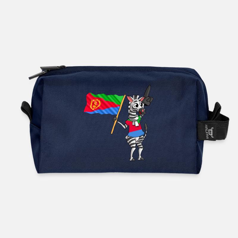 Eritreer Zebra - Recycelte Kulturtasche - Navy