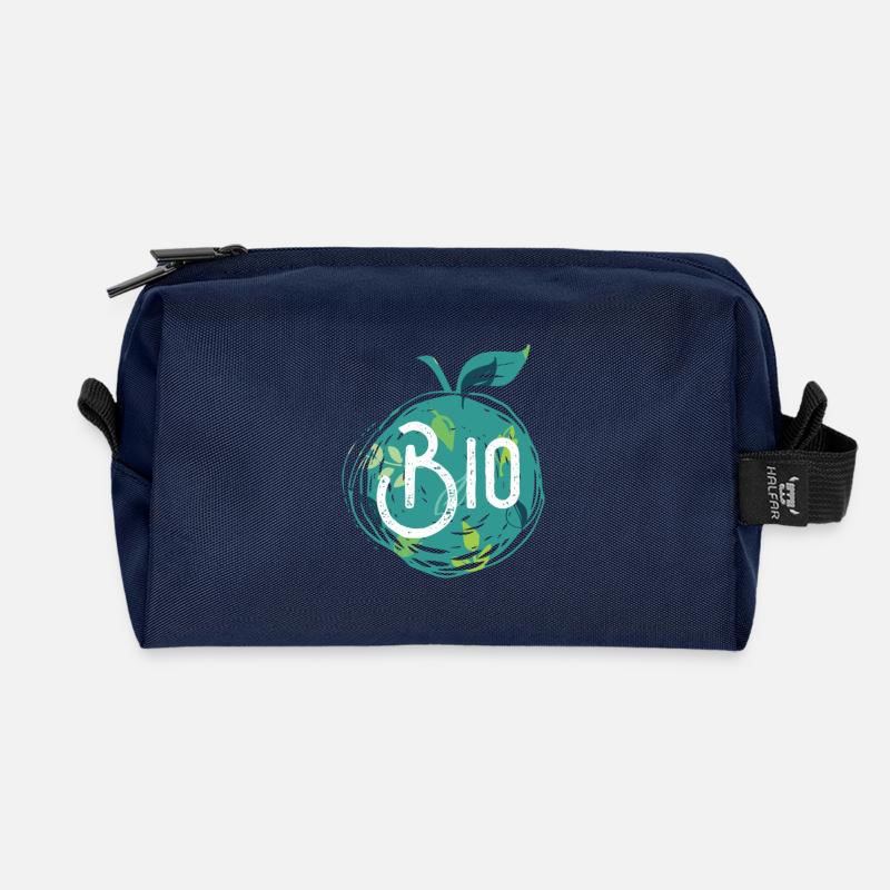 Veganer Vegetarier Tierschutz Geschenkidee - Recycelte Kulturtasche - Navy