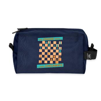 Le mouvement ORANGE ... et CHECKMATE - Boden - Trousse de toilette en tissu recyclé - marine - Devant