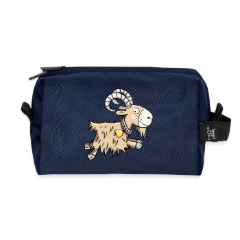 Chèvre sautante I Bélier I Bouc cadeau - Trousse de toilette en tissu recyclé - marine - Devant