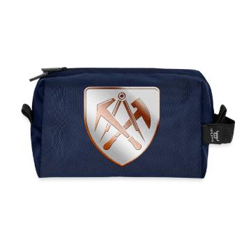Dachdecker Wappen Schild in 3D - Recycelte Kulturtasche - Navy - Vorne