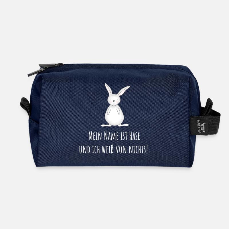 Mein Name ist Hase - Recycelte Kulturtasche - Navy