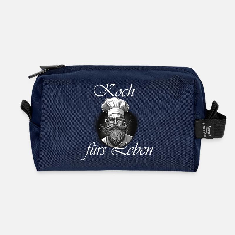 Koch fürs Leben weiß - Recycelte Kulturtasche - Navy