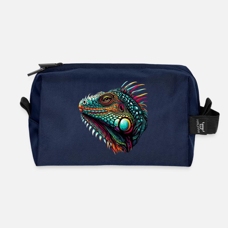 Leguan - Recycelte Kulturtasche - Navy
