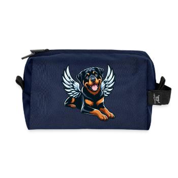 Süßer Rottweiler Engel Comic-Stil - Recycelte Kulturtasche - Navy - Vorne