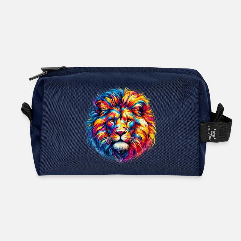 Löwe - Recycelte Kulturtasche - Navy