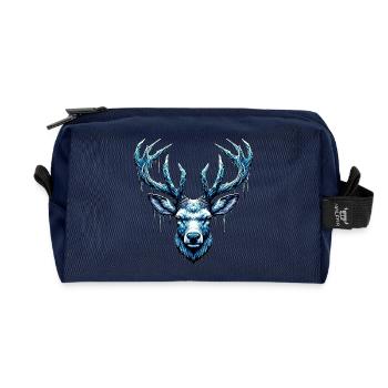 Eis gefrorener Hirsch - Recycelte Kulturtasche - Navy - Vorne