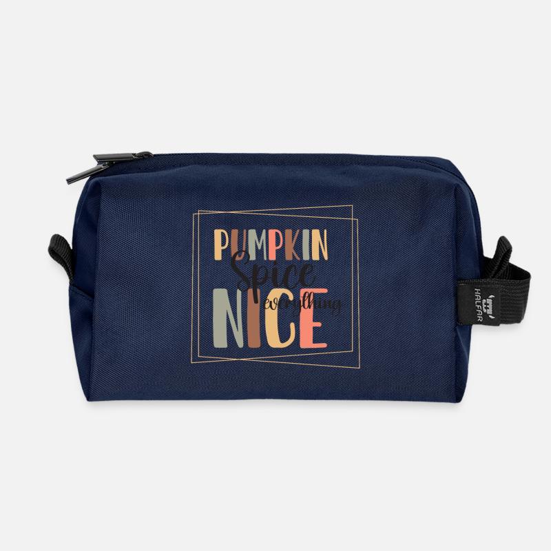 Pumpkin spice - Recycelte Kulturtasche - Navy
