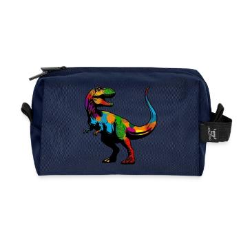 Dinosaure - Trousse de toilette en tissu recyclé - marine - Devant