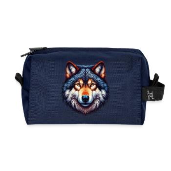 Wolf - Recycled Toiletry Zip Bag - navy - Front