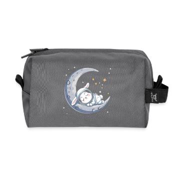 Süßer Mondhase – Traumhafte Astronauten-Reise - Recycelte Kulturtasche - Anthrazit - Vorne
