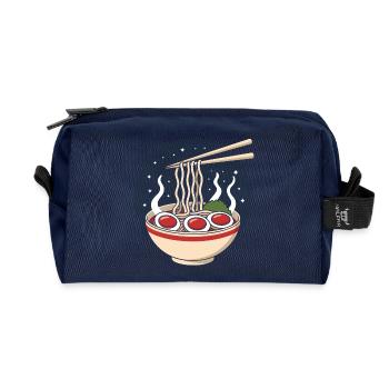 Kawaii Ramen Bowl Nudelnahrung Japanisches Essen - Recycelte Kulturtasche - Navy - Vorne