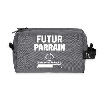 Pregnancy announcement Future godfather Funny Humor - Recycled Toiletry Zip Bag - anthracite - Front
