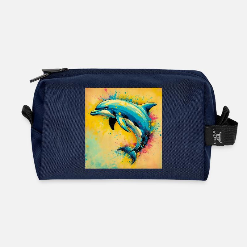 Delfin - Recycelte Kulturtasche - Navy