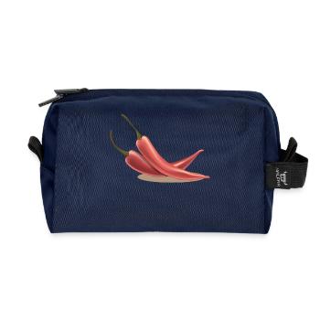 Chili Chillin' – Funny Holiday Motif - Recycled Toiletry Zip Bag - navy - Front