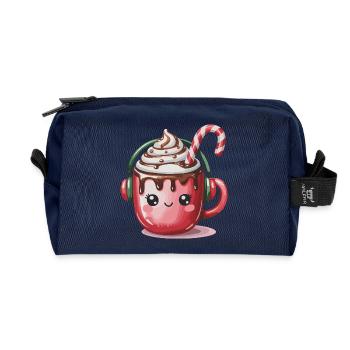 Kuschelkakao mit Kopfhörern - Recycelte Kulturtasche - Navy - Vorne