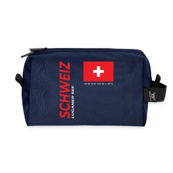 Luganer See - Recycelte Kulturtasche - Navy - Vorne