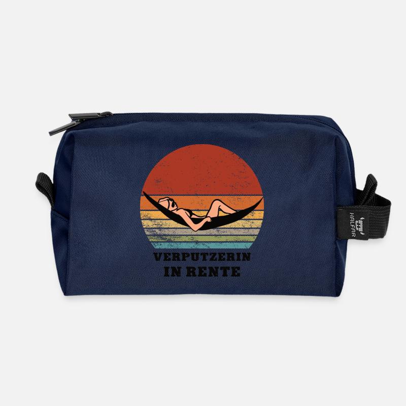 Pension plasterer Pensioner Retired plasterer - Recycled Toiletry Zip Bag - navy