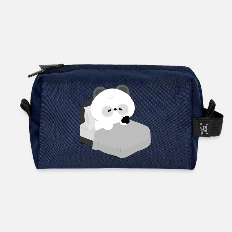 Müdes Panda-Bett - Recycelte Kulturtasche - Navy