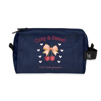 Sweet Comfort Cherry Aesthetic - Trousse de toilette en tissu recyclé - marine - Devant
