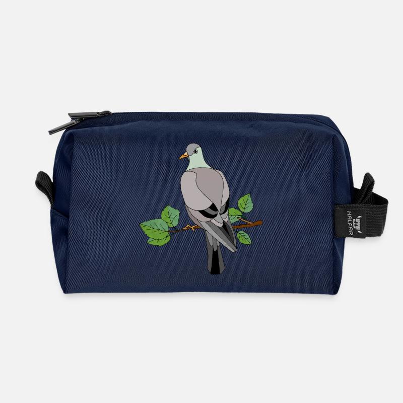 Oiseau coloré - Trousse de toilette en tissu recyclé - marine