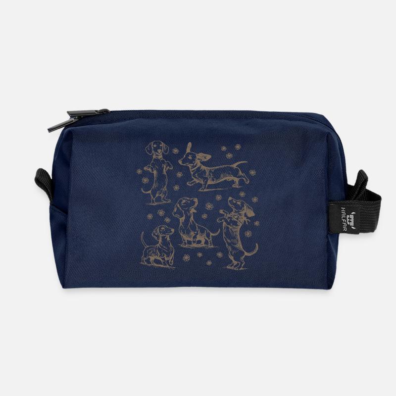 Dackel Dackelhunde Dackel Hund Dackel Dackel - Recycelte Kulturtasche - Navy