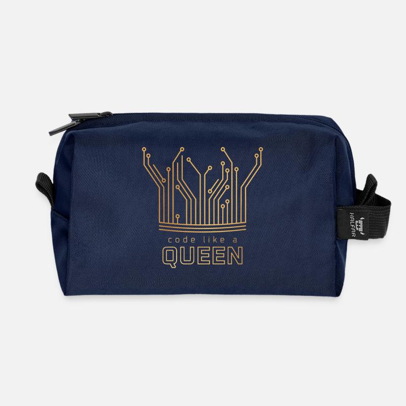 Code comme une reine - Trousse de toilette en tissu recyclé - marine