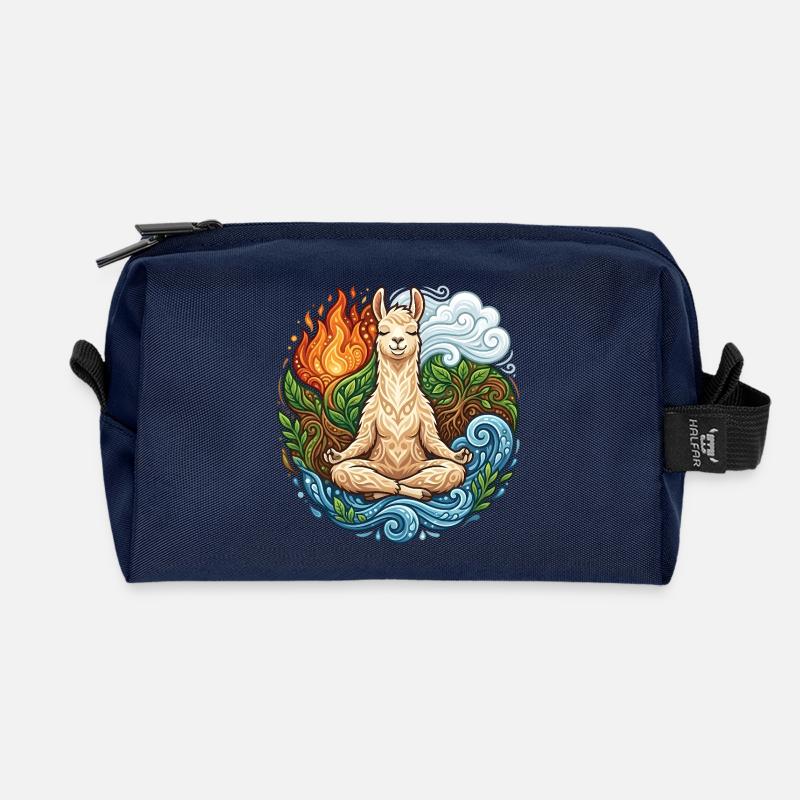 Zen Lama - Spirituelle Elemente & Meditation - Recycelte Kulturtasche - Navy