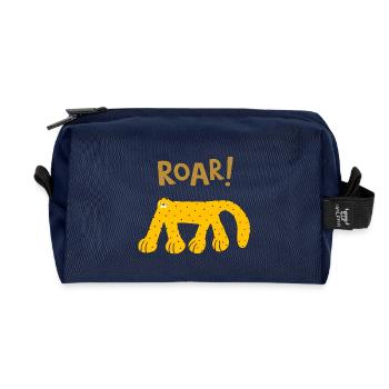 Roar Wild Animal Funny Cute Wildlife Design - Recycelte Kulturtasche - Navy - Vorne