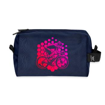 Gift idea for a road bike with road bike - Recycled Toiletry Zip Bag - navy - Front