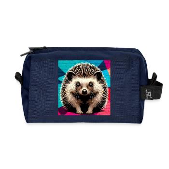 Igel - Recycelte Kulturtasche - Navy - Vorne