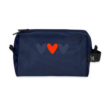 LIEBE. PAAR. ICH HABE GERADE GEHEIRATET. Junggesellinnenabschied. VALENTINSTAG. - Recycelte Kulturtasche - Navy - Vorne