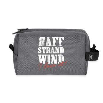 Haff Strand Wind – I love it! - Recycled Toiletry Zip Bag - anthracite - Front