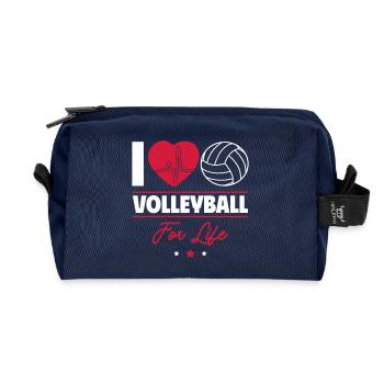 Volleyball for life – For real fans! - Recycled Toiletry Zip Bag - navy - Front