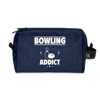 Bowling Süchtig - Recycelte Kulturtasche - Navy - Vorne