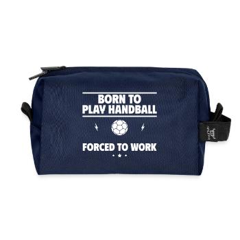 Né pour jouer au handball, forcé de travailler - Trousse de toilette en tissu recyclé - marine - Devant