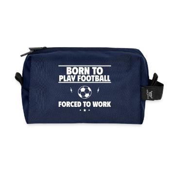 Né pour le football, forcé de travailler - Trousse de toilette en tissu recyclé - marine - Devant
