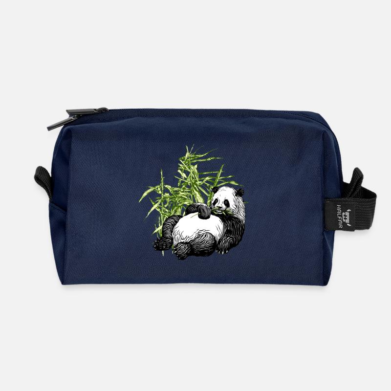 Panda_TS - Recycled Toiletry Zip Bag - navy