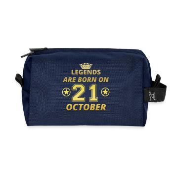 legends born birthday OCTOBER 21 - Recycled Toiletry Zip Bag - navy - Front