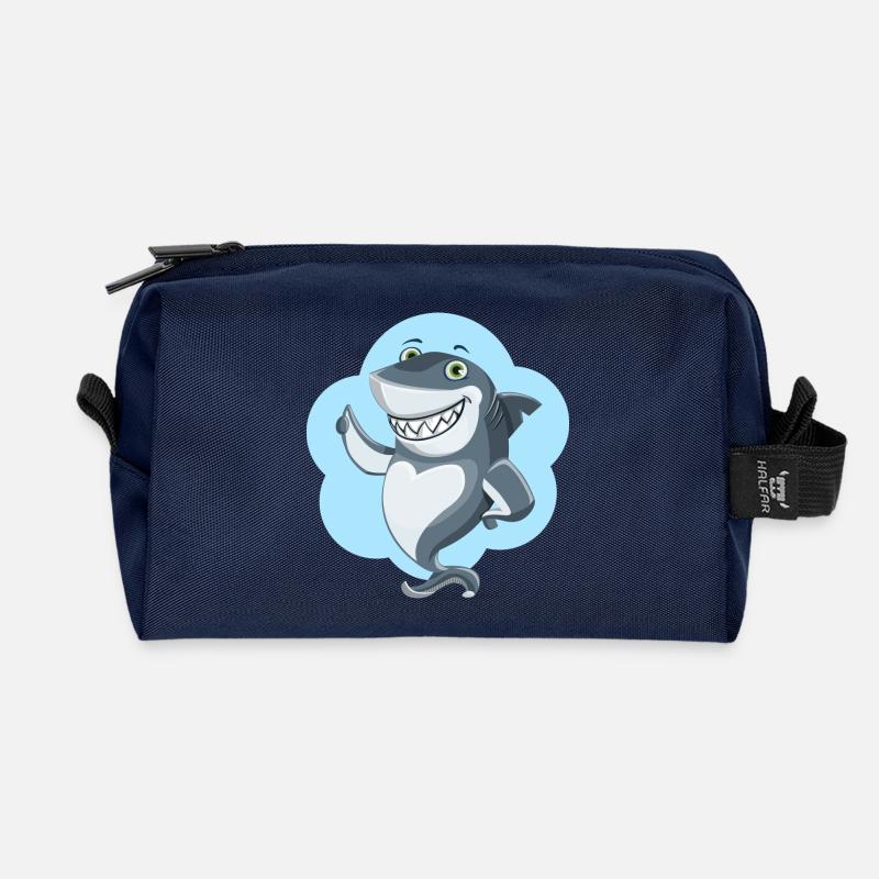 Shark - Recycled Toiletry Zip Bag - navy