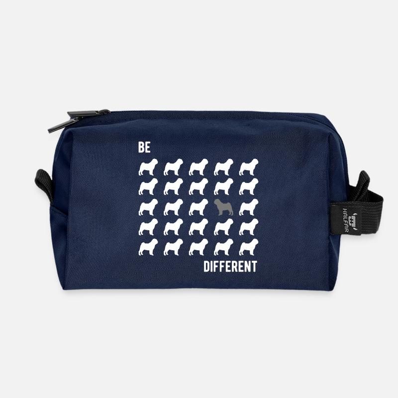 Mops Möpse Geschenk Gassi gehen Hund sei anders - Recycelte Kulturtasche - Navy